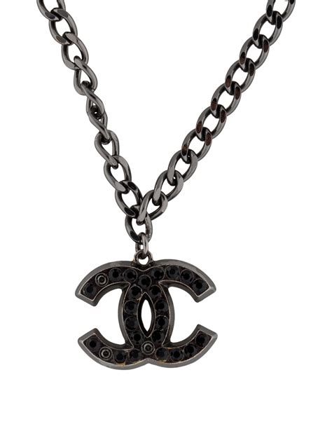 chanel necklace mens black|chanel necklace with diamonds.